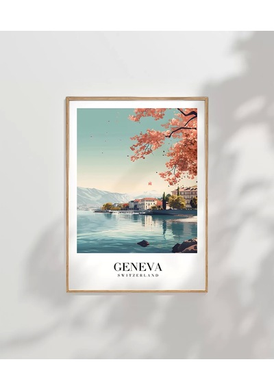 Çerçevesiz Poster Alplerin Ve Gölün Zarafeti