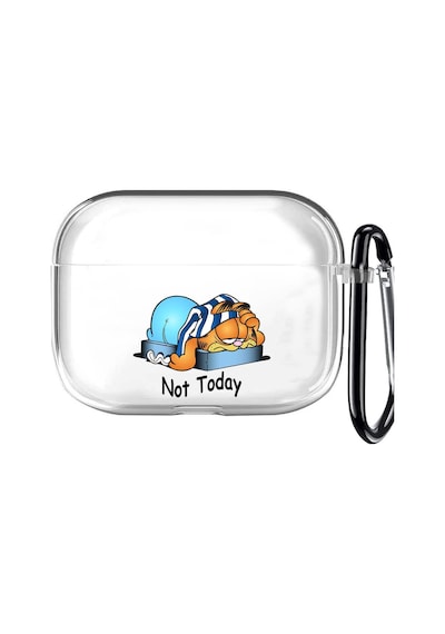 Apple Uyumlu AirPods Pro 2 Not Today Tasarımlı Şeffaf Silikon Kılıf C Siyah 6 Ay Nesil