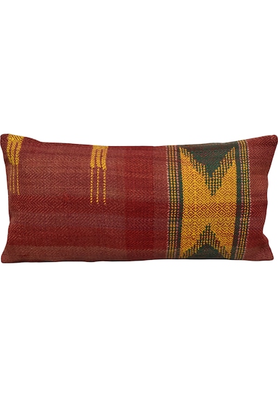 Zehra Abla Halı Yeni El Dokuma Dekoratif Lumbar Kilim Kırlent Yastık Kılıfı 6878 Çok Renkli
