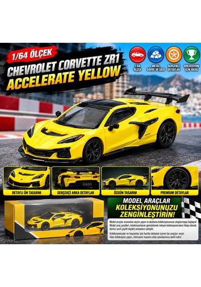 1/64 Chevrolet Corvette Zr1 Accelerate Yellow Sarı