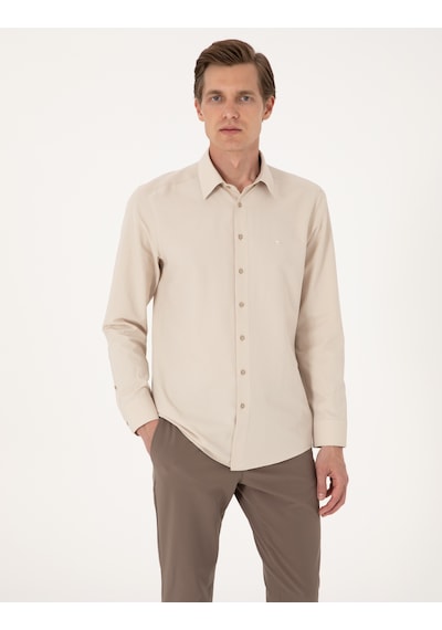 Pierre Cardin Erkek Bej Gömlek Basic 50316734-vr011 Bej