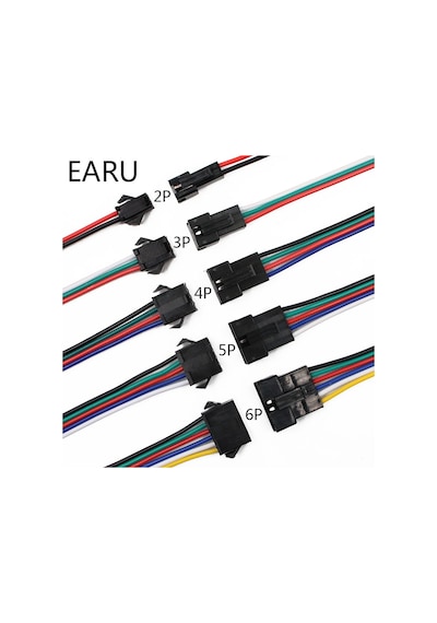 2 3 4 5 6 Pin Sm 0,22 15 Cm Bakır Kablo Konnektör 5 Takım 3Pin