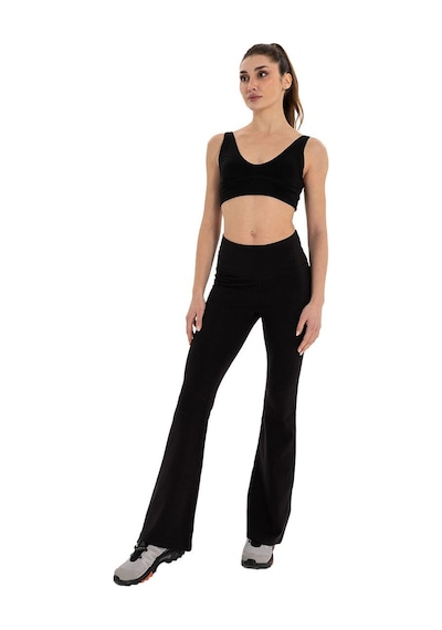 Inguz Roll Up Flare Toparlayıcı Yoga Pantolon Siyah