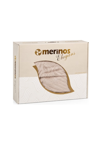 Merinos Elegans Kalın Embos Tek Kişilik Kutulu Battaniye 160x220 - Köpük Krem