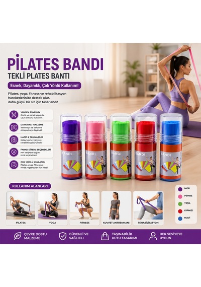 Pilates Bandı Tekli - Lateks Egzersiz Bandı -