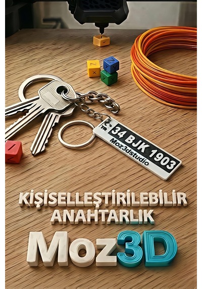 Kişiye Özel Siyah Beyaz Plaka Anahtarlık