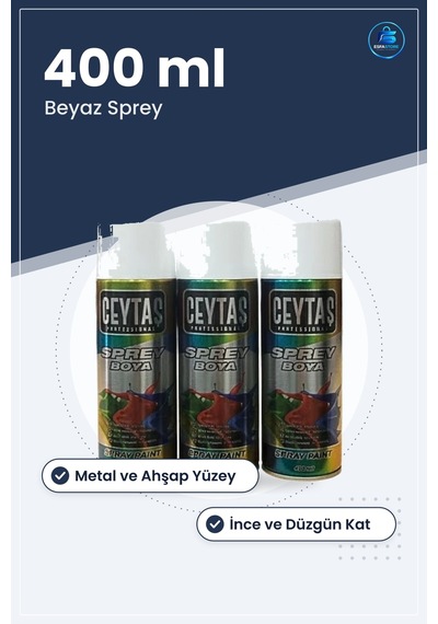 Sprey Boya Beyaz 400 Ml 1 Adet Metal Yüzey Ahşap Duvar Mobilya Ho