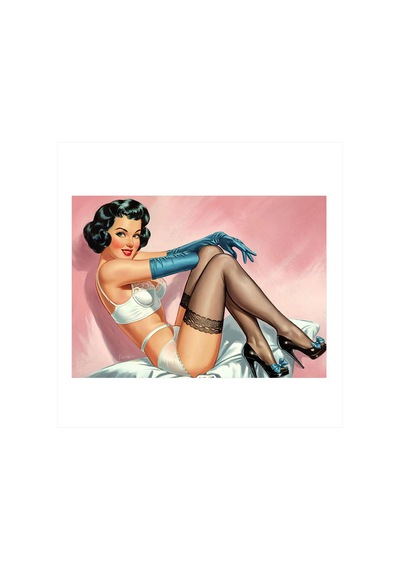 Retro Pin-up Kadın Tasarım Ahşap Tablo
