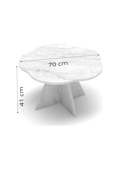Çiçek Orta Sehpa Beyaz 70 Cm Çok Renkli
