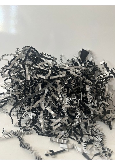 Oniks & Beyaz Z Zigzag Kırpık Kağıt 100 Gr Hediye Kutu Dolgu Süsleme