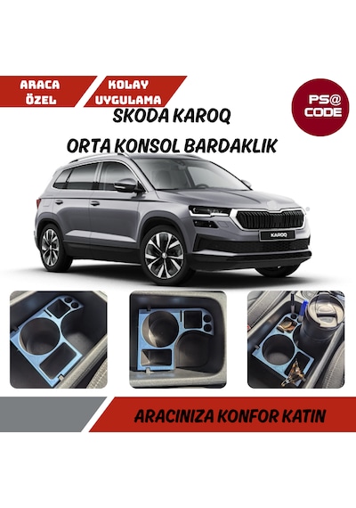 Skoda Karoq Orta Konsol Bardaklık-organizer-düzenleyici 001