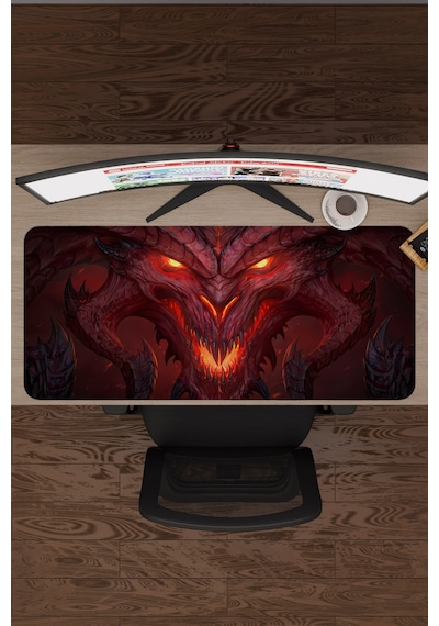 Diablo Kaymaz Dikişli Kauçuk Oyuncu Mousepad V2 - 90x40 Xxl Gaming Mouse Pad Fare Altlığı