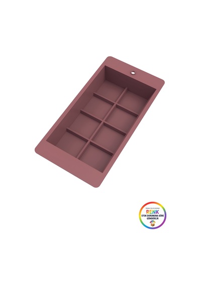 Silikon Dubai Çikolata Kalıbı Dubai Çikolatası Bar Kalıbı Yapışmaz Kolay Çıkan 8 Bölmeli 16 Cm Çok Renkli