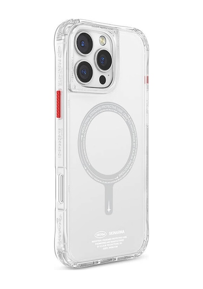 Apple iPhone 16 Pro Max Uyumlu Kılıf Magsafe Şarj Özellikli Şeffaf Airbag Tasarımlı Skinarma Saido Şeffaf