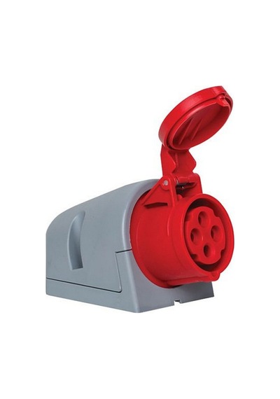 Mete Enerji 4x16a. Ip44 Duvar Prizi -eğik Gövdeli- 406605