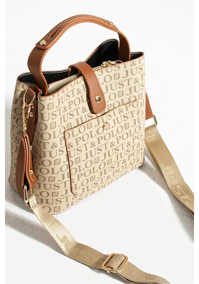 Just Polo Kadın Günlük Kullanıma Uygun Şık El Ve Omuz Çantası Shoulder Bag Vizon - Taba