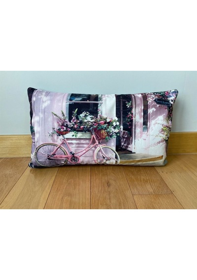 Bisiklet Desenli Dekoratif Yastık Kılıfı 35*55 cm