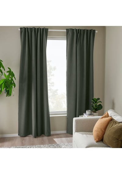 Ikea Rosenmandel Fon Perde 135x300 Cm Yeşil