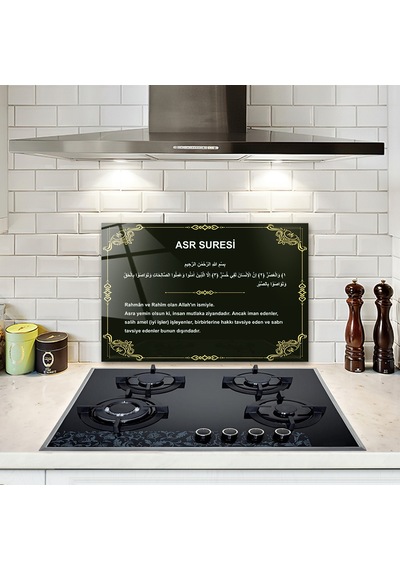 Decorita Cam Ocak Arkası Koruyucu | Asr Süresi | 40cm x 60cm