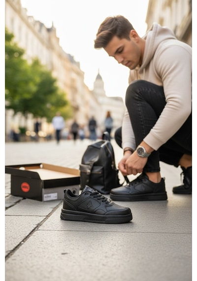 Enoch Dunk Low Kalın Düz Tabanlı Erkek Casual Sneaker Siyah