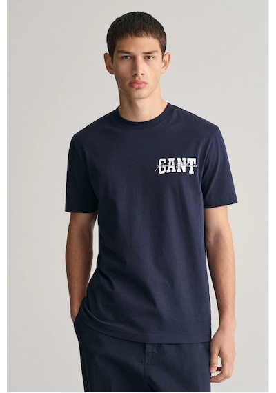 Gant Saf Pamuk Regular Fit Bisiklet Yaka Erkek Tişört 433.l Lacivert