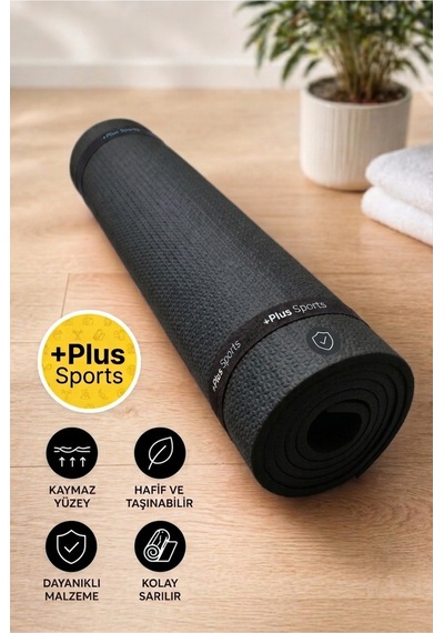 7 Mm Pilates Matı Yoga Matı Spor Minderi Yer Matı Egzersiz Minderi 140 Cm X 50 Cm Siyah Siyah