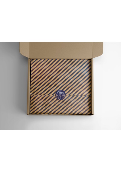 Kraft Hediye Paketleme Kağıdı, Lacivert Verev Çizgili-40gr, Ambalaj Kağıdı 70x100 Cm - 10'lu Paket