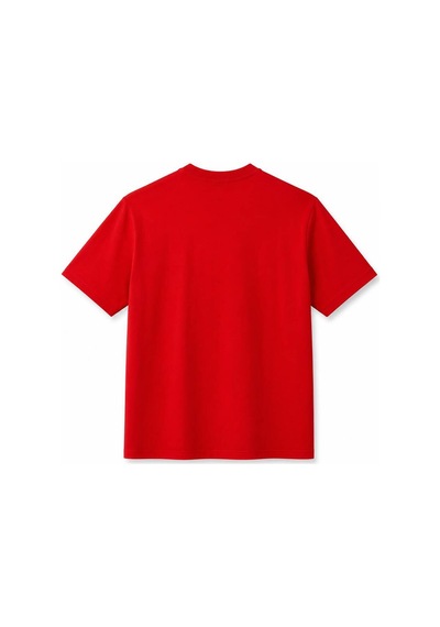 Hzr Wear Erkek Enjeksiyon Baskılı Basic Tişört Bisiklet Yaka Regular Fit %100 Pamuk Kırmızı