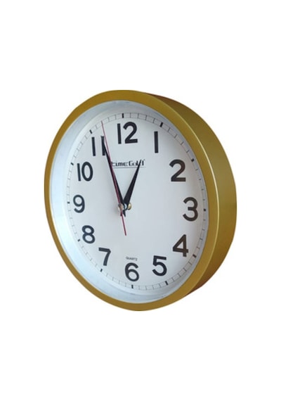 Time Gold Duvar Saati Altın Yaldız Plastik Çerçeve 22 Cm Altın