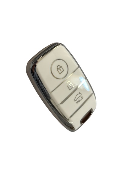 Autohan Keys Kia Uyumlu Nano Anahtar Kılıfı, Beyaz Gümüş, 3 Buton, Rio Ceed Soul Sportage Sorento Picanto Için