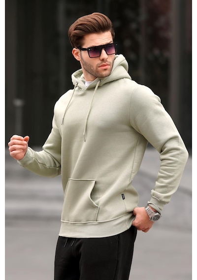 Madmext Yağ Yeşili Kapüşonlu Erkek Sweatshirt 5339-yağ Yeşili Yağ Yeşili