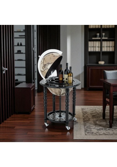 Z928-noır Dekoratif Dünya Bar Zoffoli Küre Bar Dolabı 93 Cm .