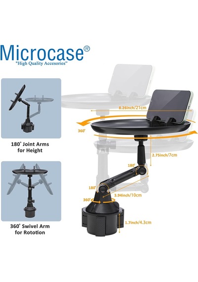 Microcase Araç Içi Yiyecek Içecek Sehpa Ve Telefon Tutucu -Al2997