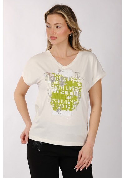 Daıdo Kadın T-shirt 20y311900818 Ekru