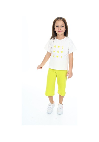 Toontoy Kids Toontoy Kız Çocuk Baskılı Kaprili Takım Açık Yeşil