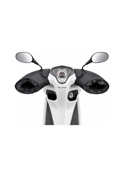 Dellardo Scooter - Cub Motosiklet El Koruma Kılıfı - Reflektörlü Kışlık El Mufu, Su Rüzgar Geçirmez Siyah