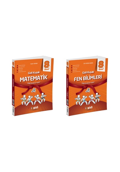 Gizli 2025 8. Sınıf Lgs Matematik + Fen Bilimleri Gizli Kuşak Serisi Seti 2 Kitap