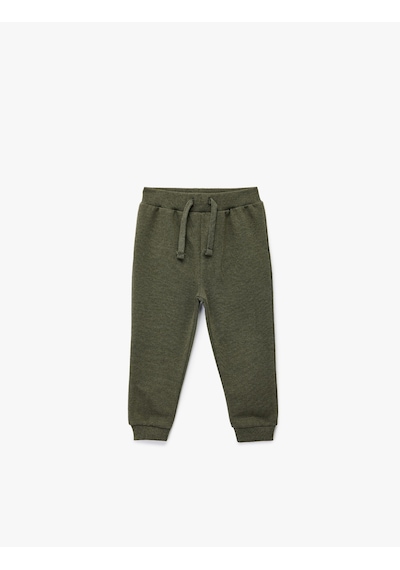 Koton Beli Lastikli Şardonlu Basic Jogger Eşofman Altı Yeşil 6wmb40017tk Yeşil