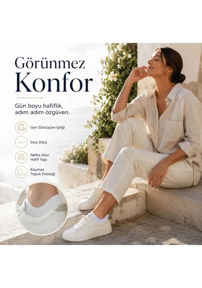 Genel Kadın Görünmez Sneaker Babet Çorap 6'lı Geri Dönüşüm İplikli, Nefes Alan Çok Renkli 6'lı / 36-40