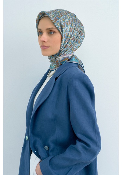Armine Sura İpek Eşarp Mavi