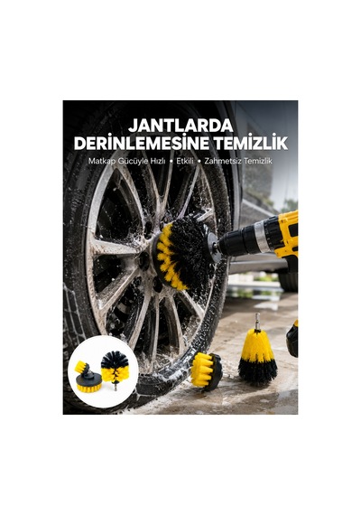 Novento Derinlemesine Temizlik İçin Dayanıklı Kıllı Matkap Fırçası Başlığı