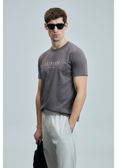 Lufian 111020238 Love Modern Grafik T- Shirt Erkek Tişort Vizon