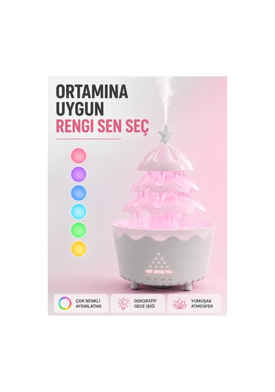 Astraltech Dekoratif Şans Ağacı Ultrasonik Nemlendirici Rgb Gece Lambalı Aroma Difüzörü