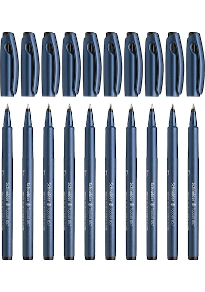 Schneider Topball 857 Roller Pen 0.6 Uç 10 Lu Set Siyah
