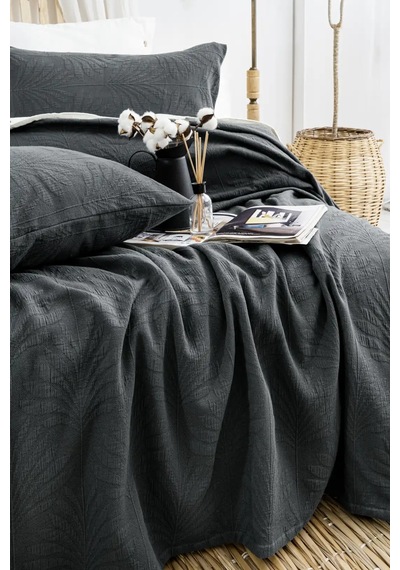 Şaheser Home Collection Yatak Örtüsü Çift Kişilik Silvia Antrasit Renkli