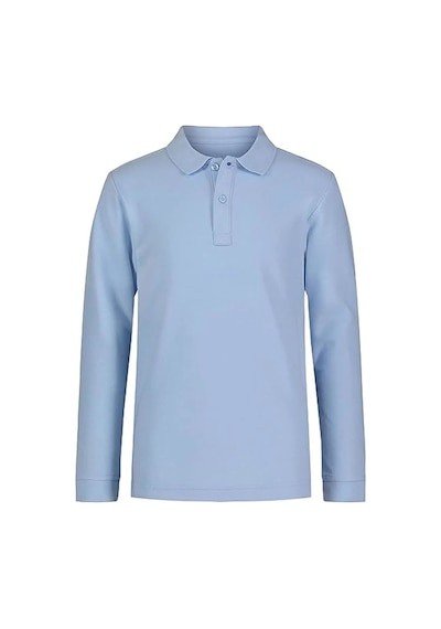 Tezzgelsin Erkek Çocuk Uzun Kol Polo Yaka Okul T-shirt Açık Mavi
