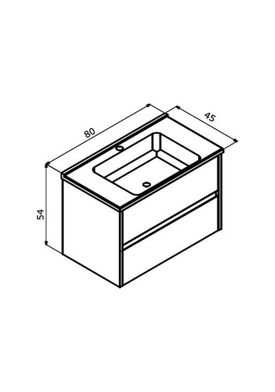 Orka Düden 80 Cm Mdf Çekmeceli Beyaz Banyo Dolabı Alt Modül Lavabo Beyaz