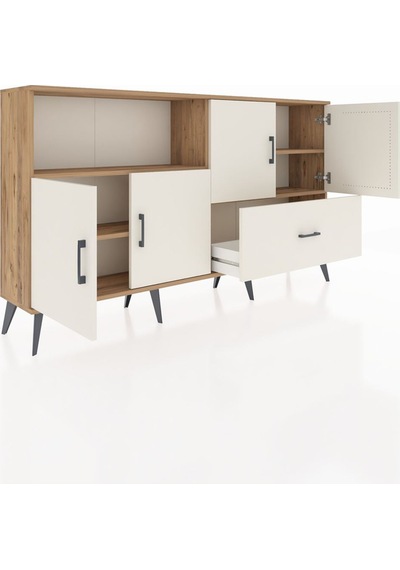 Arges Konsol 4 Raflı Tek Çekmeceli 4 Kapaklı 176x30x99 Çam-aytaşı Çam-aytaşı Arges Konsol 4 Raflı Tek Çekmeceli 4 Kapaklı 176x30x99 Çam-aytaşı Çam-aytaşı