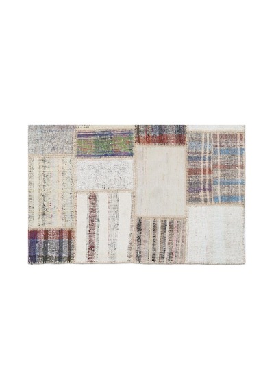 El Dokuması Patchwork Vintage Yün-pamuk Çizgili Halı 1092 160 X 230 Cm Çok Renkli