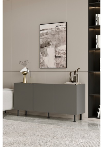 Hitit Konsol 160 Cm 100% Mdf Metal Ayak Gri Hitit Konsol 160 Cm 100% Mdf Metal Ayak Gri